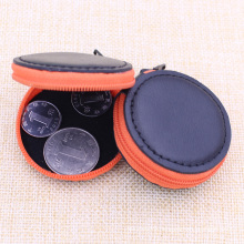 Promotional Custom Zipper Leather Change Coin Purse